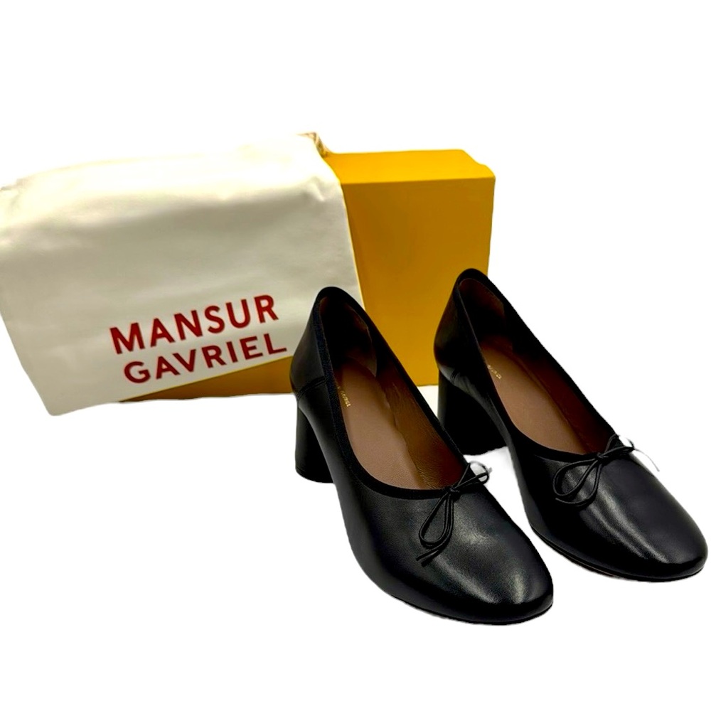 Mansur Gavriel Black Leather Dream Pump Shoes Size 40 EU